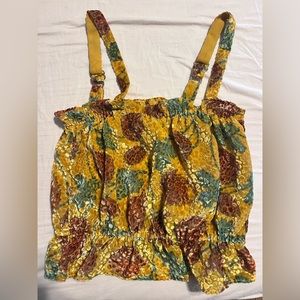 Anthropologie gold crop top